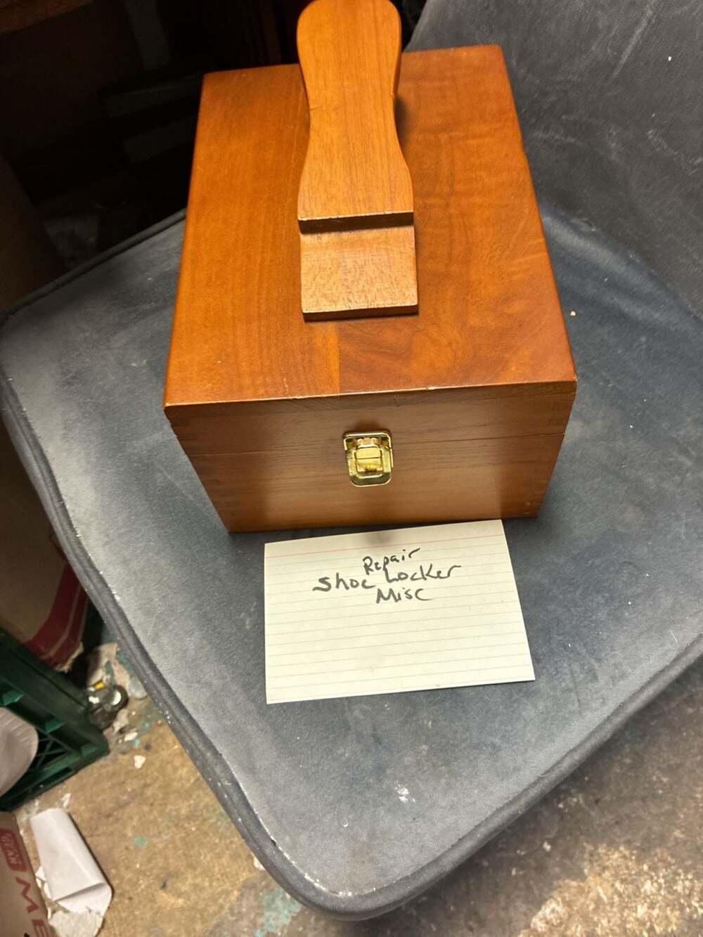 Vintage Griffin Shinemaster Wooden Shoe Shine Box